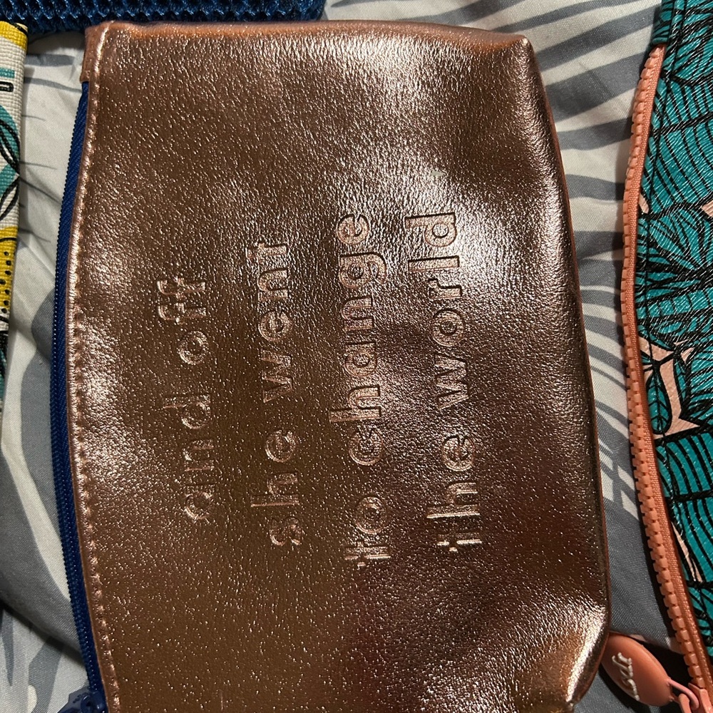 Ipsy Metallic Brown Travel Bag